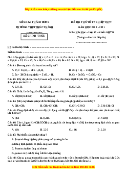 Đề thi thử Hóa Học trường Phúc Thành năm 2021