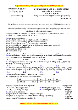 Đề HSG Hóa 10 Sở Vĩnh Phúc năm 2023 có đáp án