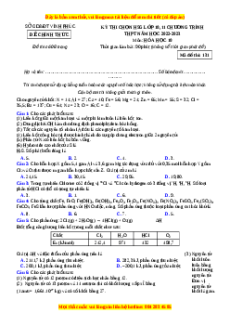 Đề HSG Hóa 10 Sở Vĩnh Phúc năm 2023 có đáp án