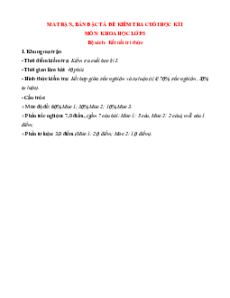 Bộ 5 đề thi Cuối kì 1 Khoa học lớp 5 Kết nối tri thức có đáp án