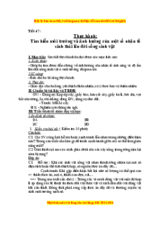 Giáo án Thực hành: Tìm hiểu môi trường và ảnh hưởng của một số nhân tố sinh thái lên đời sống sinh vật Sinh học 9
