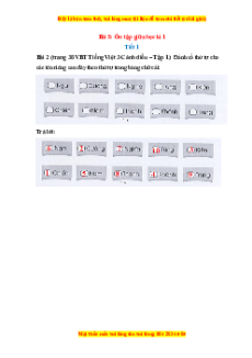VBT Tiếng Việt 3 Bài 5 (Cánh diều): Ôn tập giữa học kì 1