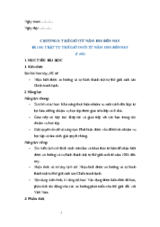 Giáo án Bài 16 Lịch sử 9 Cánh diều: Trật tự thế giới mới từ năm 1991 đến nay