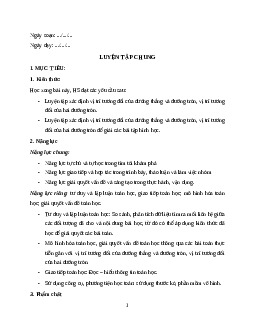 Giáo án Luyện tập chung (trang 109, 110) Toán 9 Kết nối tri thức