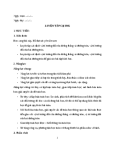 Giáo án Luyện tập chung (trang 109, 110) Toán 9 Kết nối tri thức