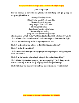 Phiếu bài tập Tuần 2 Ta yêu quê ta Ngữ văn 6