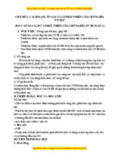 Giáo án Bài 2 Lịch sử 11 Cánh diều (2024): Sự xác lập và phát triển của chủ nghĩa tư bản