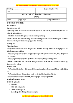 Giáo án Bài 24 Khoa học lớp 4 (Kết nối tri thức): Chế độ ăn uống cân bằng