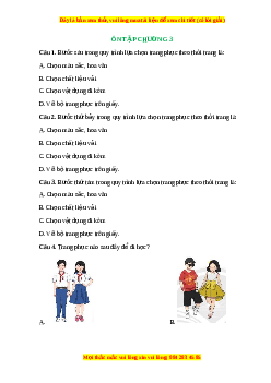 Trắc nghiệm Ôn tập chương 3 Công nghệ 6 Chân trời sáng tạo