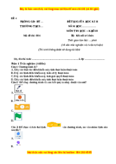 Đề thi giữa kì 2 Tin học 8 Kết nối tri thức - Đề 4