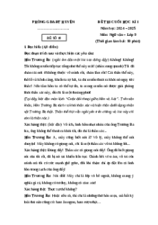 Đề thi Cuối kì 1 Ngữ văn 9 Kết nối tri thức 2024 (Đề 10)