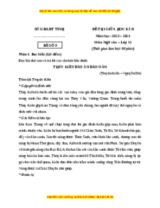Đề thi giữa kì 2 Ngữ văn 11 Chân trời sáng tạo (Đề 9)