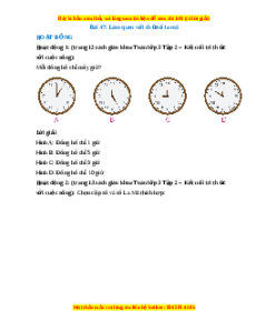 Giải Sgk Toán lớp 3 Bài 47: Làm quen với chữ số La Mã (Kết nối tri thức)