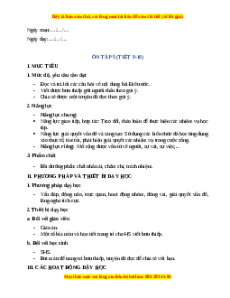 Giáo án Ôn tập 5 Tiếng Việt 2 Chân trời sáng tạo