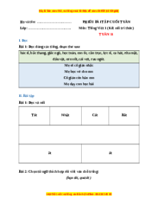 Bài tập cuối tuần Tiếng việt lớp 1 Tuần 11 Kết nối tri thứ (có lời giải)