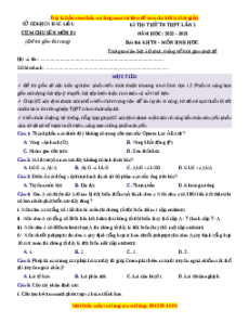 Đề thi thử THPT Sinh học Cụm chuyên môn 01 Tỉnh Bạc Liêu lần 1 năm 2023