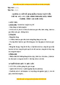 Giáo án Hình tam giác đều. hình vuông. hình lục giác đều Toán 6 Kết nối tri thức