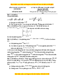Đề thi vào 10 môn Toán tỉnh Hải Phòng năm 2020