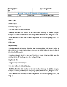 Giáo án Bài 18 KHTN 9 Kết nối tri thức (2024): Tính chất chung của kim loại