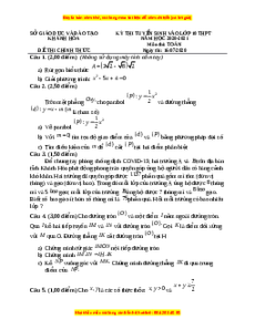 Đề thi vào 10 môn Toán tỉnh Khánh Hòa (Hệ không chuyên) năm 2021