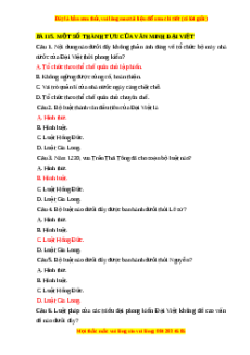 Trắc nghiệm Bài 15 Lịch sử 10 Cánh diều: Một số thành tựu của văn minh Đại Việt