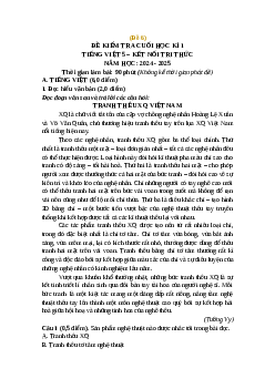 Đề thi cuối kì 1 Tiếng Việt lớp 5 Kết nối tri thức (Đề 6)