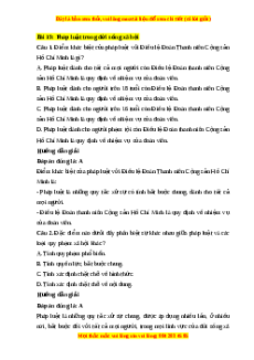 Trắc nghiệm Bài 19: Pháp luật trong đời sống xã hội KTPL 10 Cánh diều