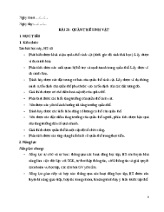 Giáo án Bài 21 Sinh học 12 Chân trời sáng tạo: Quần thể sinh vật