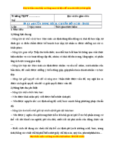 Giáo án pH của dung dịch. Chuẩn độ acid – base Hóa học 11 Cánh diều