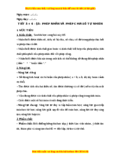 Giáo án Phép nhân và phép chia số tự nhiên Toán 6 Kết nối tri thức