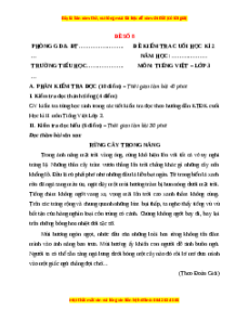 Đề thi cuối kì 2 Tiếng Việt lớp 3 Kết nối tri thức (Đề 8)