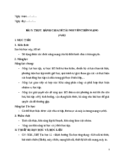 Giáo án Bài 5: Thực hành chia sẻ tài nguyên trên mạng Tin học 12 Kết nối tri thức