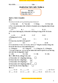 Bài tập cuối tuần Toán lớp 3 Tuần 4 Kết nối tri thức (Phiên bản 2)