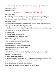 Giáo án Ôn tập và tự đánh giá cuối học kì 2 (2024) Cánh diều
