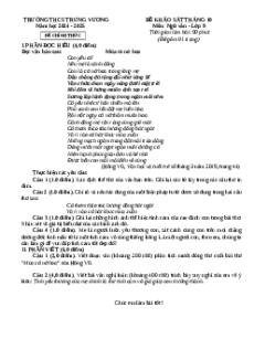 Đề thi thử vào 10 Ngữ Văn năm 2025 THCS Trưng Vương