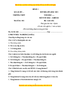 Đề thi giữa kì 1 Tin học 10 Cánh diều (đề 2)