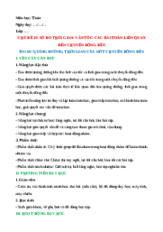 Giáo án Quãng đường, thời gian của một chuyển động đều Toán lớp 5 Kết nối tri thức