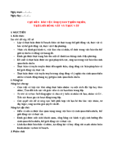 Giáo án Chủ đề 9: Bảo vệ cảnh quan thiên nhiên, thế giới động vật và thực vật HĐTN 12 Chân trời sáng tạo