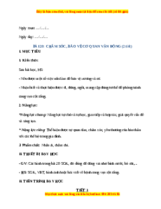 Giáo án Chăm sóc, bảo vệ cơ quan vận động TNXH lớp 2 Chân trời sáng tạo