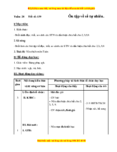 Giáo án Bài 139 Toán lớp 5: Ôn tập về số tự nhiên