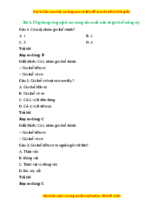 Trắc nghiệm Bài 6: Ứng dụng công nghệ cao trong sản xuất một số giá thể trồng cây Công nghệ 10 Cánh diều