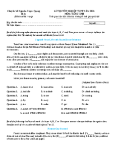 Đề thi thử tốt nghiệp Tiếng Anh 2025 THPT Chuyên Võ Nguyên Giáp - Quảng Bình