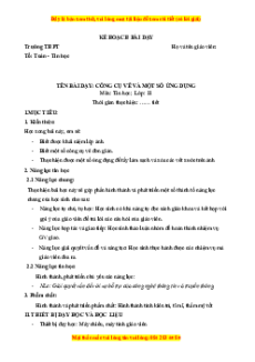 Giáo án Bài 27 Tin 11 Kết nối tri thức: Công cụ vẽ và một số ứng dụng