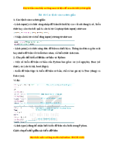 Lý thuyết Tin học 10 Kết nối tri thức Bài 18: Các lệnh vào ra đơn giản