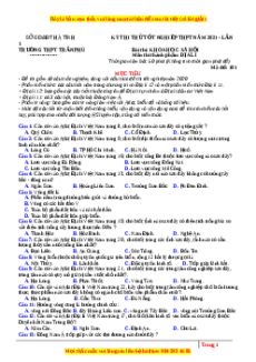 Đề thi thử Địa Lí trường Trần Phú lần 1 năm 2021