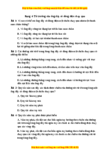 Trắc nghiệm Từ trường của ống dây có dòng điện chạy qua Vật lí 9