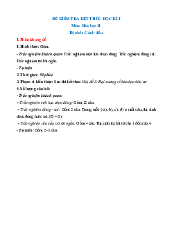 6 đề thi Cuối kì 1 Hóa học 11 Cánh diều Có tự luận