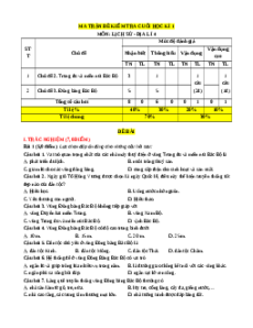 Đề thi cuối kì 1 Lịch sử & Địa lí 4 Kết nối tri thức (Đề 1)
