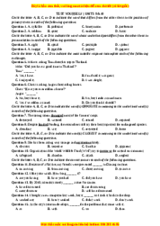 Bài tập Test yourself Unit 9,10 Tiếng Anh 10 cơ bản - nâng cao