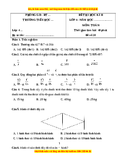 Đề thi cuối kì 2 Toán lớp 4 Kết nối tri thức (Đề 20)
